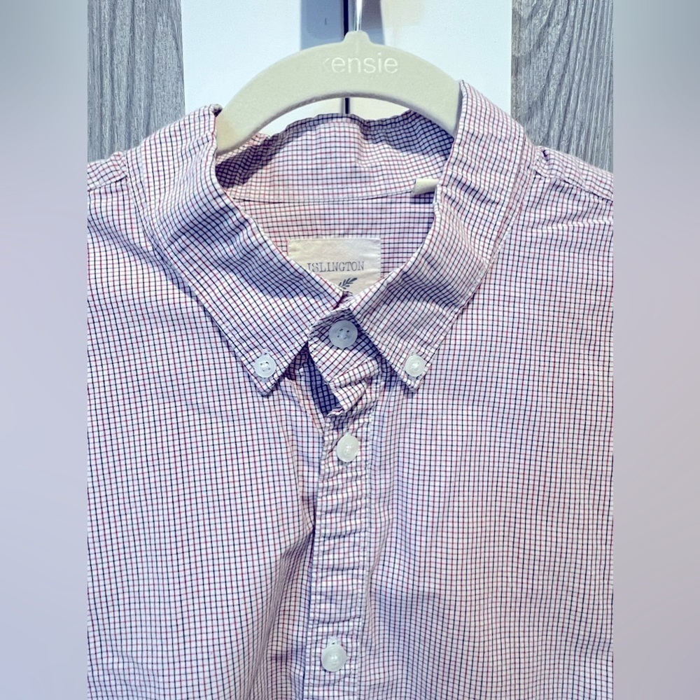 120. Islington Oxford Shirt XXL (Red/Black/Charcoal Gray)